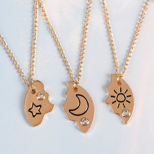 Sun, Moon And Star Pendant Set, Best Friend, Best friend, Friendship Couple