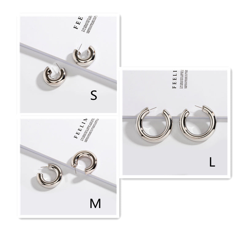 Metal C-shaped Fashion Earrings