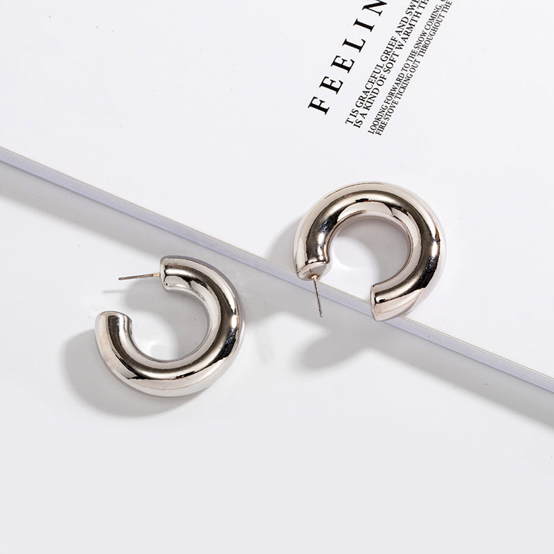 Metal C-shaped Fashion Earrings