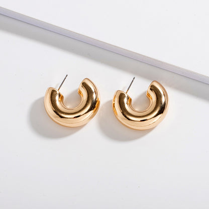 Metal C-shaped Fashion Earrings