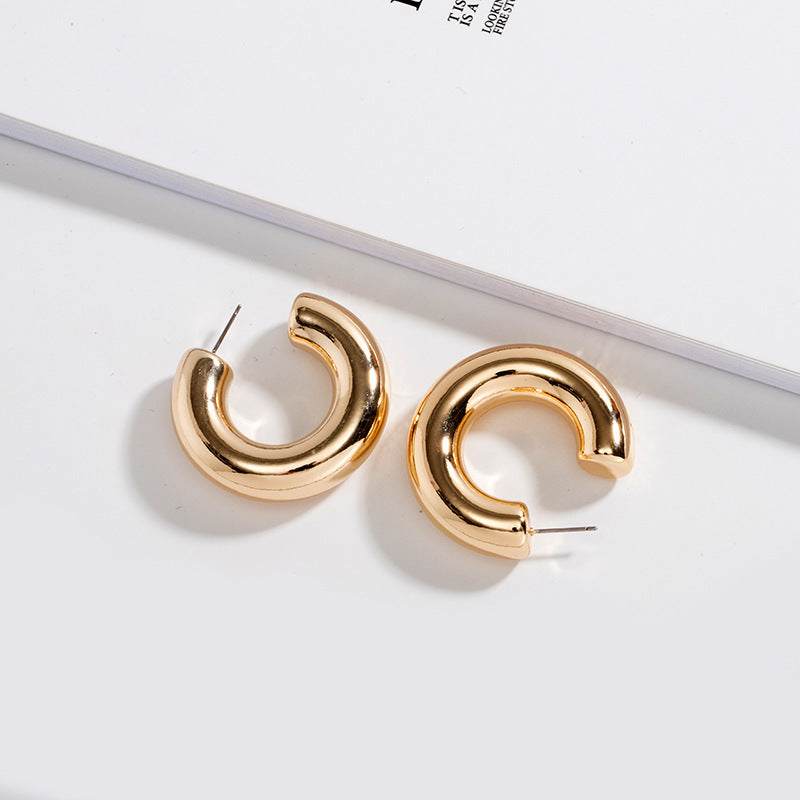 Metal C-shaped Fashion Earrings