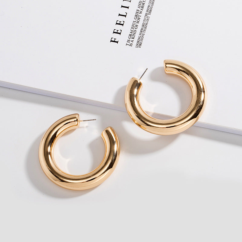 Metal C-shaped Fashion Earrings