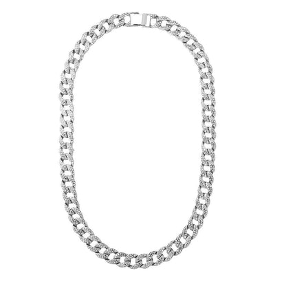 Punk Cuban Trend Diamond Crystal Single Row Ladies Necklace