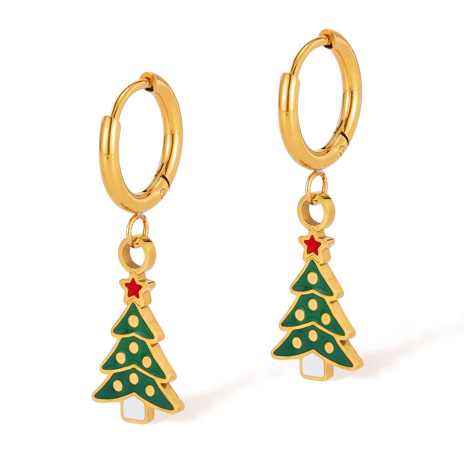 Christmas Element Earrings Female Fashion Stainless Steel