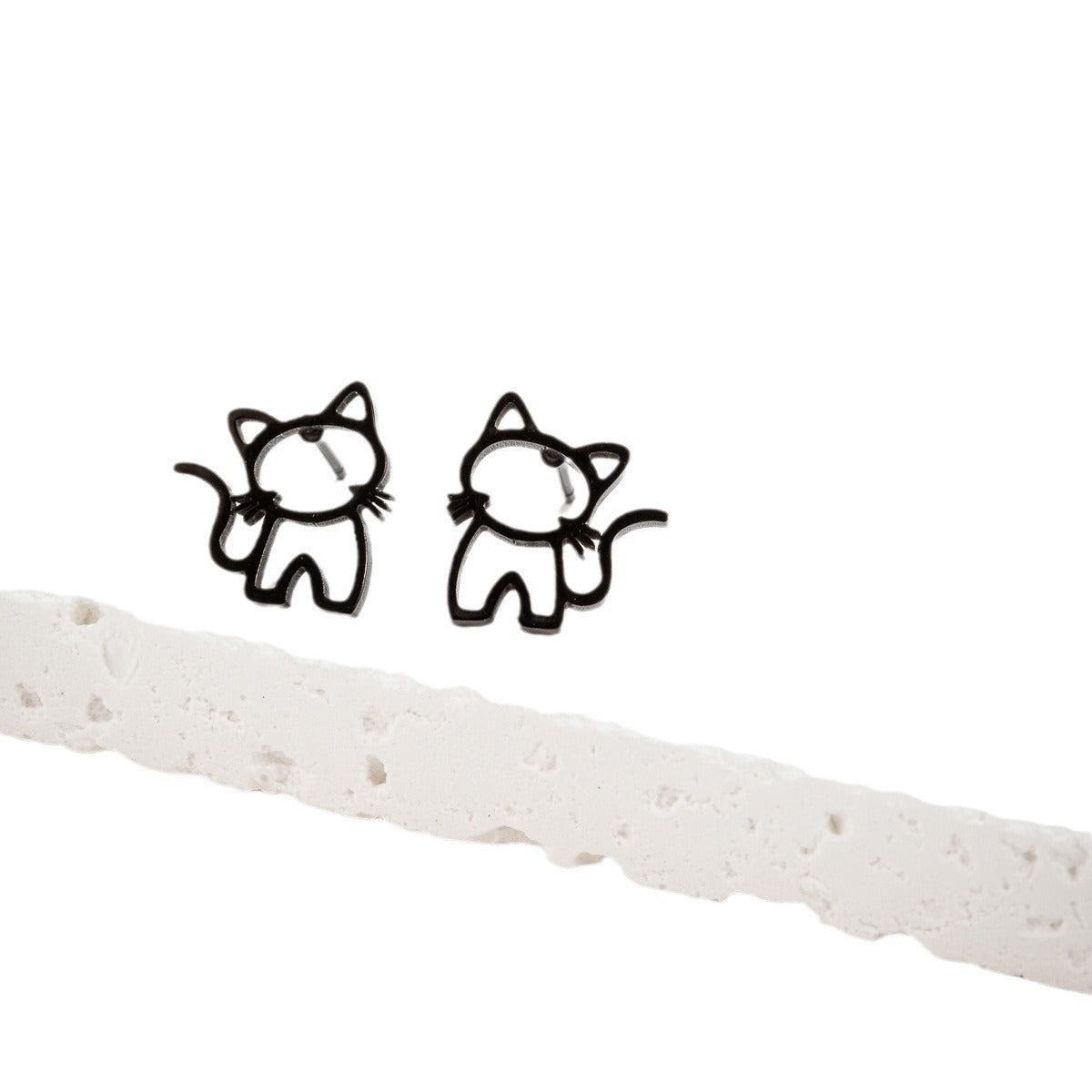 Simple Women's Hollow Pet Cat Ear Studs