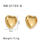 Niche Design Love Three-dimensional Earrings Stainless Steel 18K Gold Plating Earrings