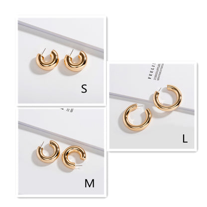 Metal C-shaped Fashion Earrings